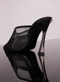 BLACK MESH FANG 95 MULES