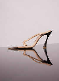 NUDE LEATHER KNOTTED FANG 95 SANDALS