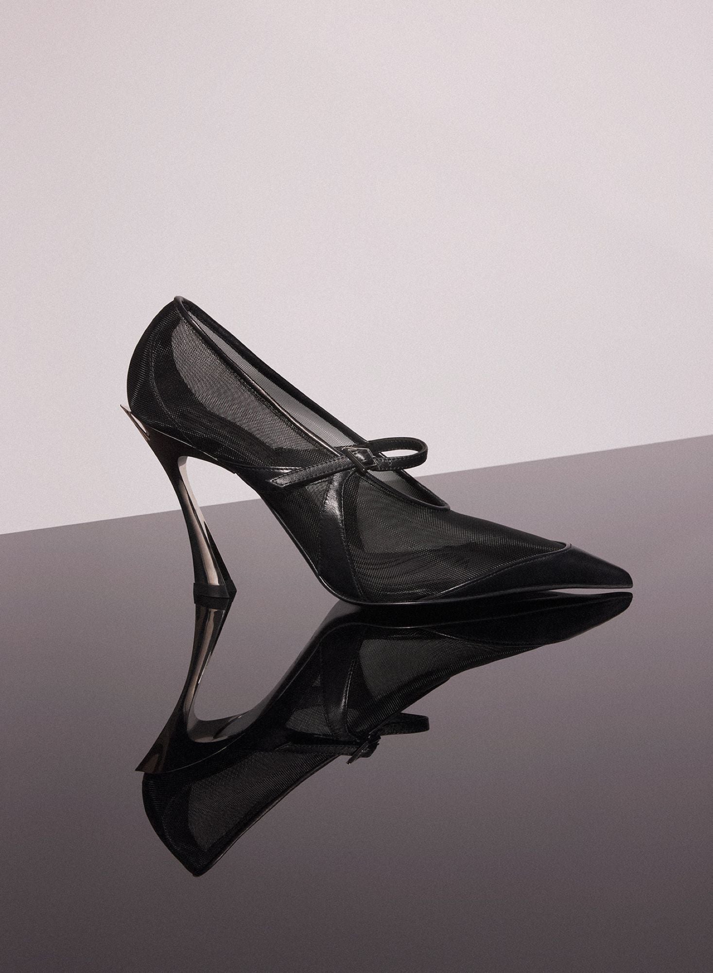BLACK MESH FANG 95 PUMP WITH STRAP
