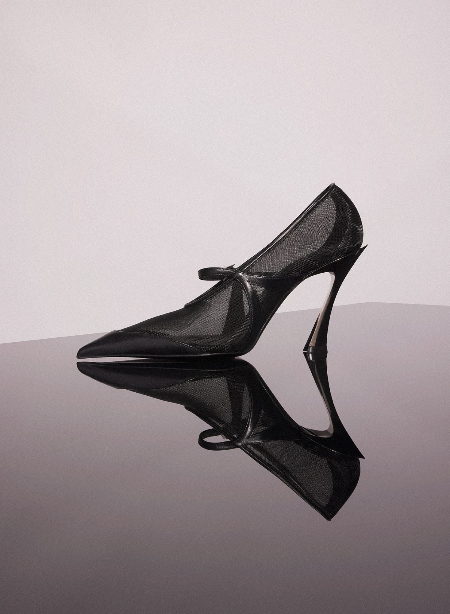 BLACK MESH FANG 95 PUMP WITH STRAP