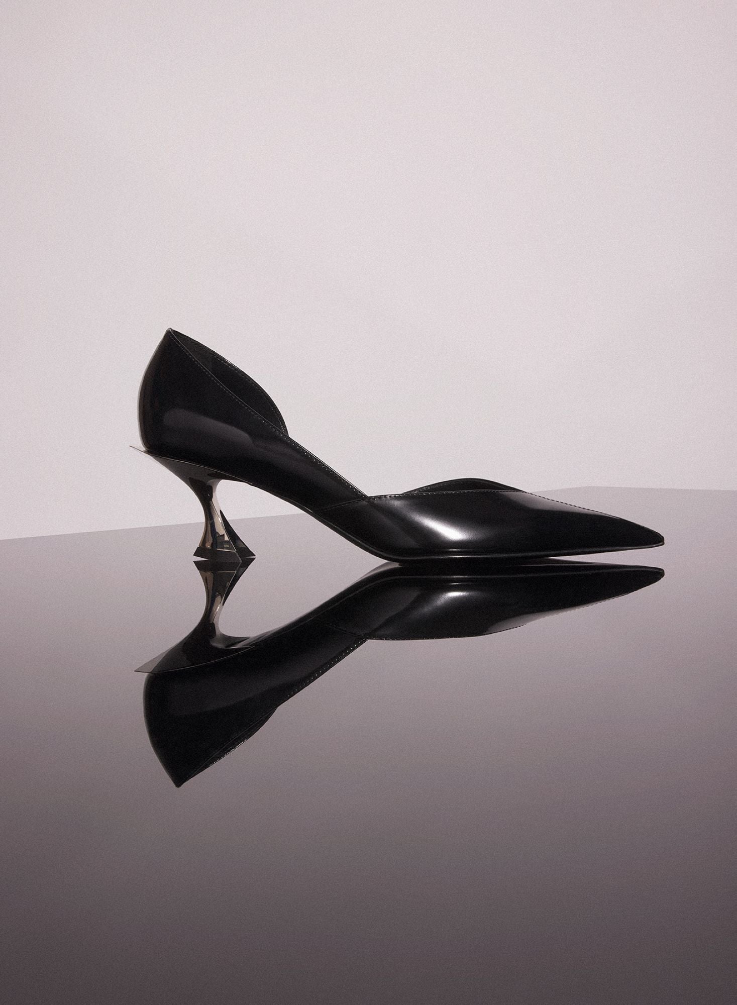 BLACK LEATHER FANG 55 PUMP