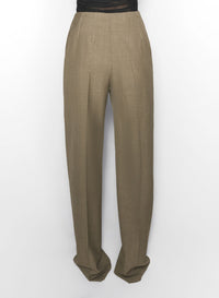 KHAKI CORSET TAILORED TROUSERS