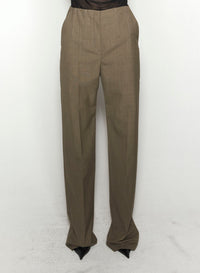 KHAKI CORSET TAILORED TROUSERS