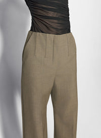 KHAKI CORSET TAILORED TROUSERS