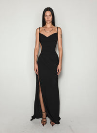 ILLUSION CUT-OUT DRAPED GOWN