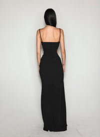 ILLUSION CUT-OUT DRAPED GOWN
