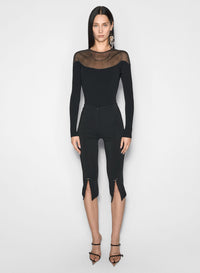 BLACK ILLUSION KNIT BODYSUIT