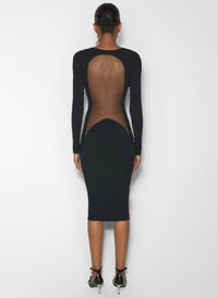 BLACK ILLUSION KNIT DRESS