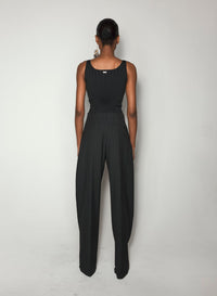 BLACK SCULPTING KNIT TANK TOP