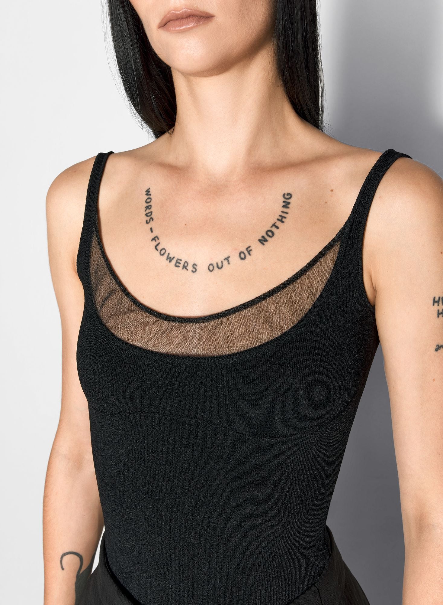 BLACK ILLUSION KNIT TANK TOP