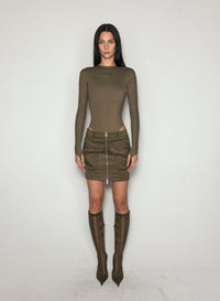 BLACK SHOULDER LOGO BODYSUIT