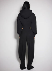 BLACK FLEECE HOODIE BODYSUIT