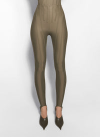 BLACK CORSETED LEGGINGS