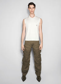 WHITE PIERCED SLEEVELESS TOP