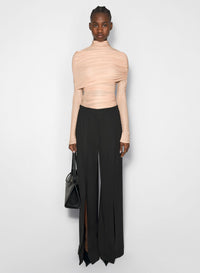BEIGE RUCHED TOP