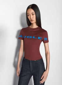 KHAKI MUGLER LOGO T-SHIRT
