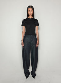 BLACK MUGLER SIGNATURE LOGO T-SHIRT