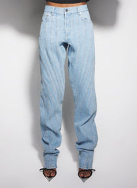 BLUE SPIRAL BAGGY JEANS