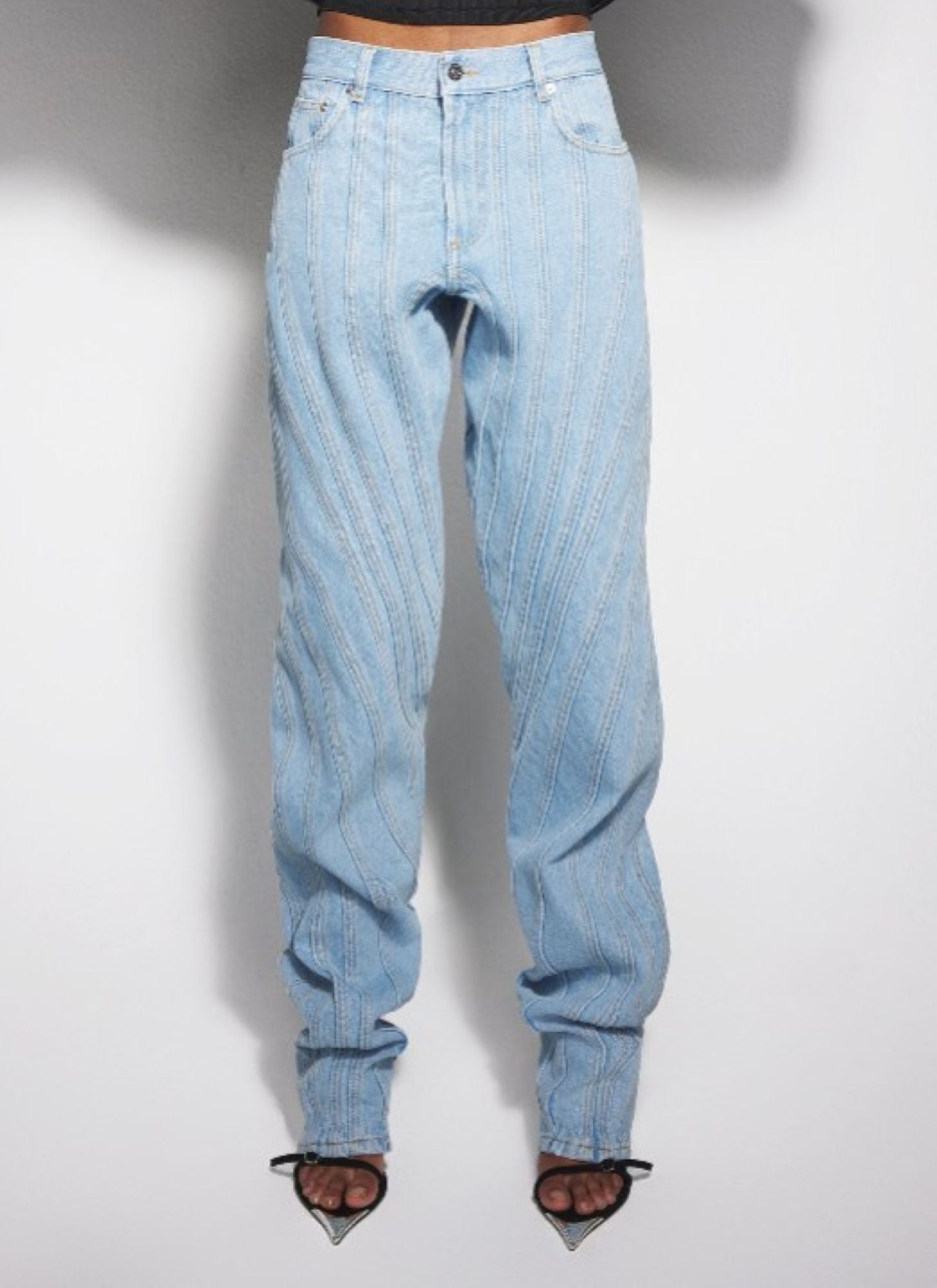 BLUE SPIRAL BAGGY JEANS