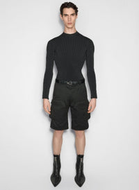 RAW BLUE BI-MATERIAL DENIM SHORTS