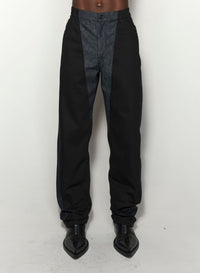 RAW BLUE BI-COLOR STRAIGHT LEG JEANS