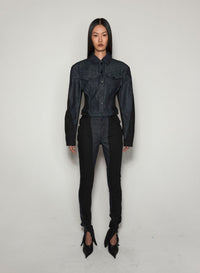 RAW BLUE BI-COLOR DENIM JACKET