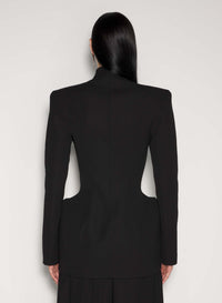 BLACK HOOK & EYE SCULPTURAL JACKET