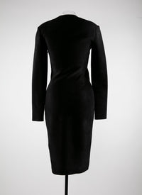 Robe cintree à manches longues - Noir