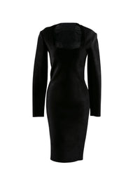 Robe cintree à manches longues - Noir