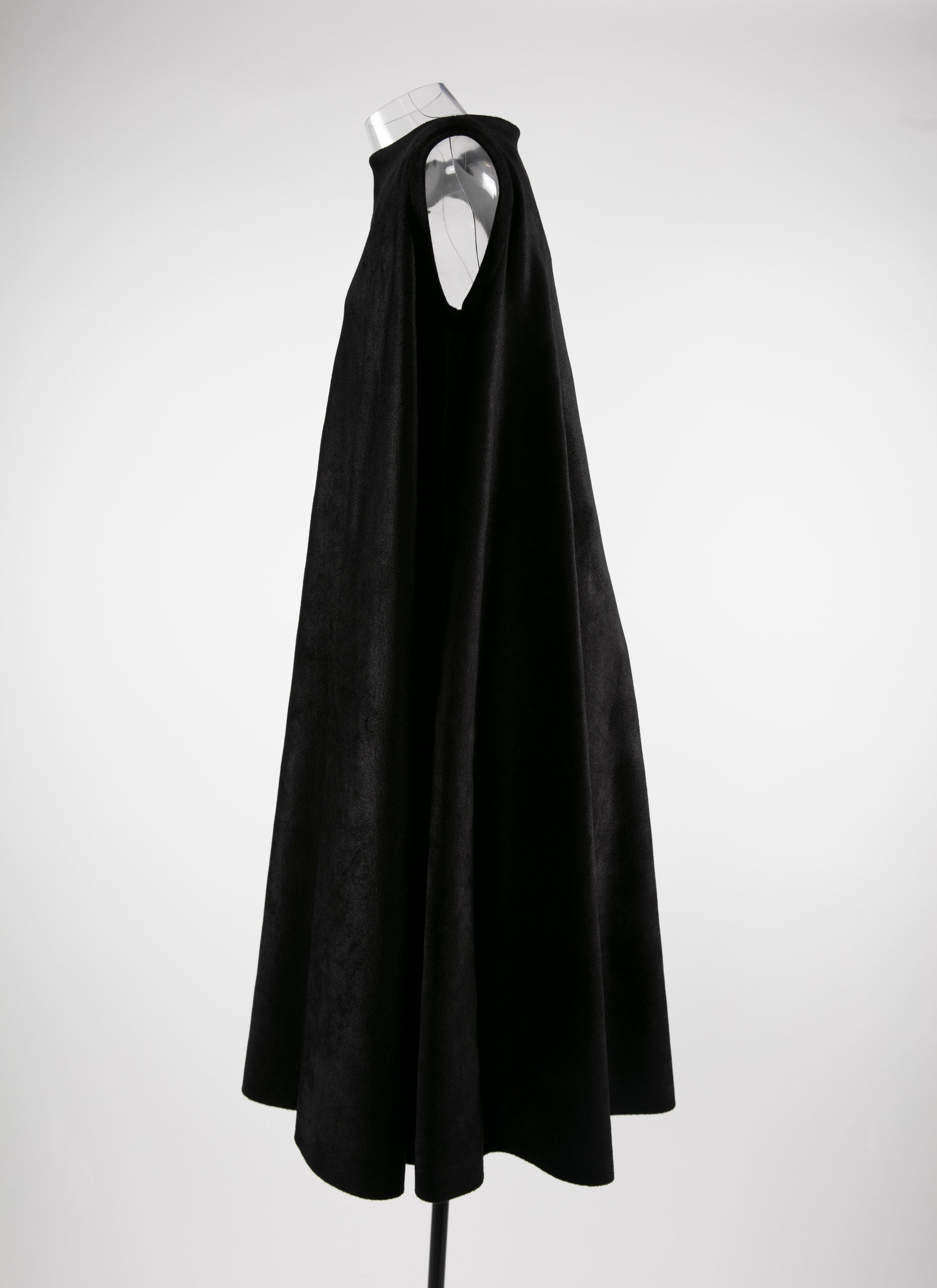 Robe évasée sans manches en laine - Noir