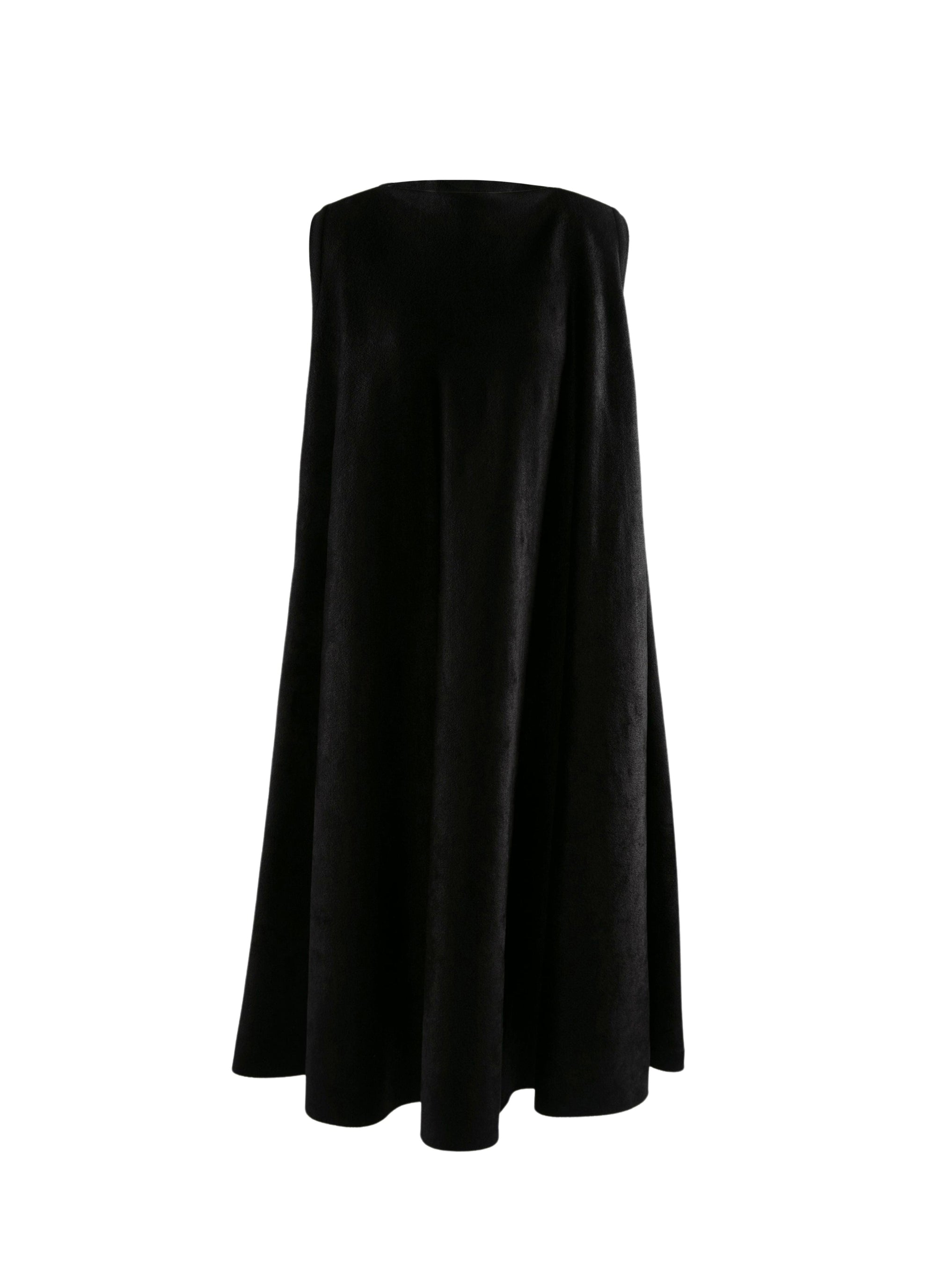 Robe évasée sans manches en laine - Noir