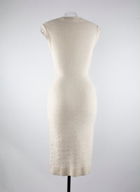 Sleeveless square neck dress - Vanilla