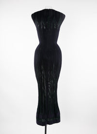 Robe sans manches en laine transparente ajustée - Nuit & Vert Imperial