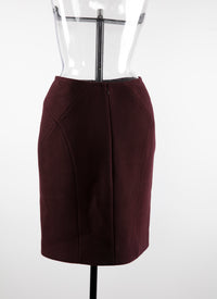 Short pencil skirt with seam detail - Plum
