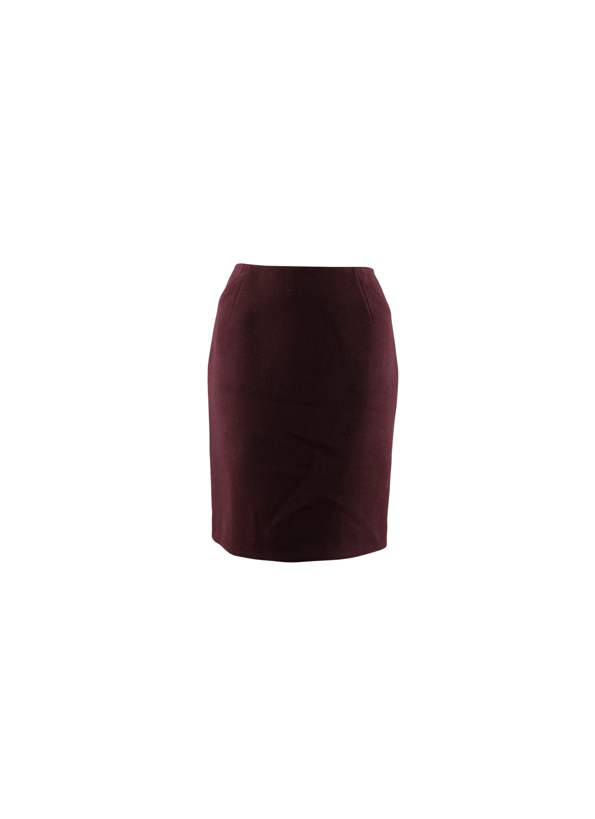 Short pencil skirt with seam detail - Plum