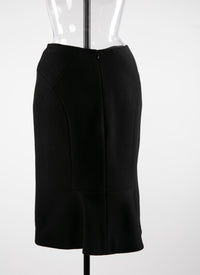 Honeycomb pencil skirt with seam detail - Intense Black