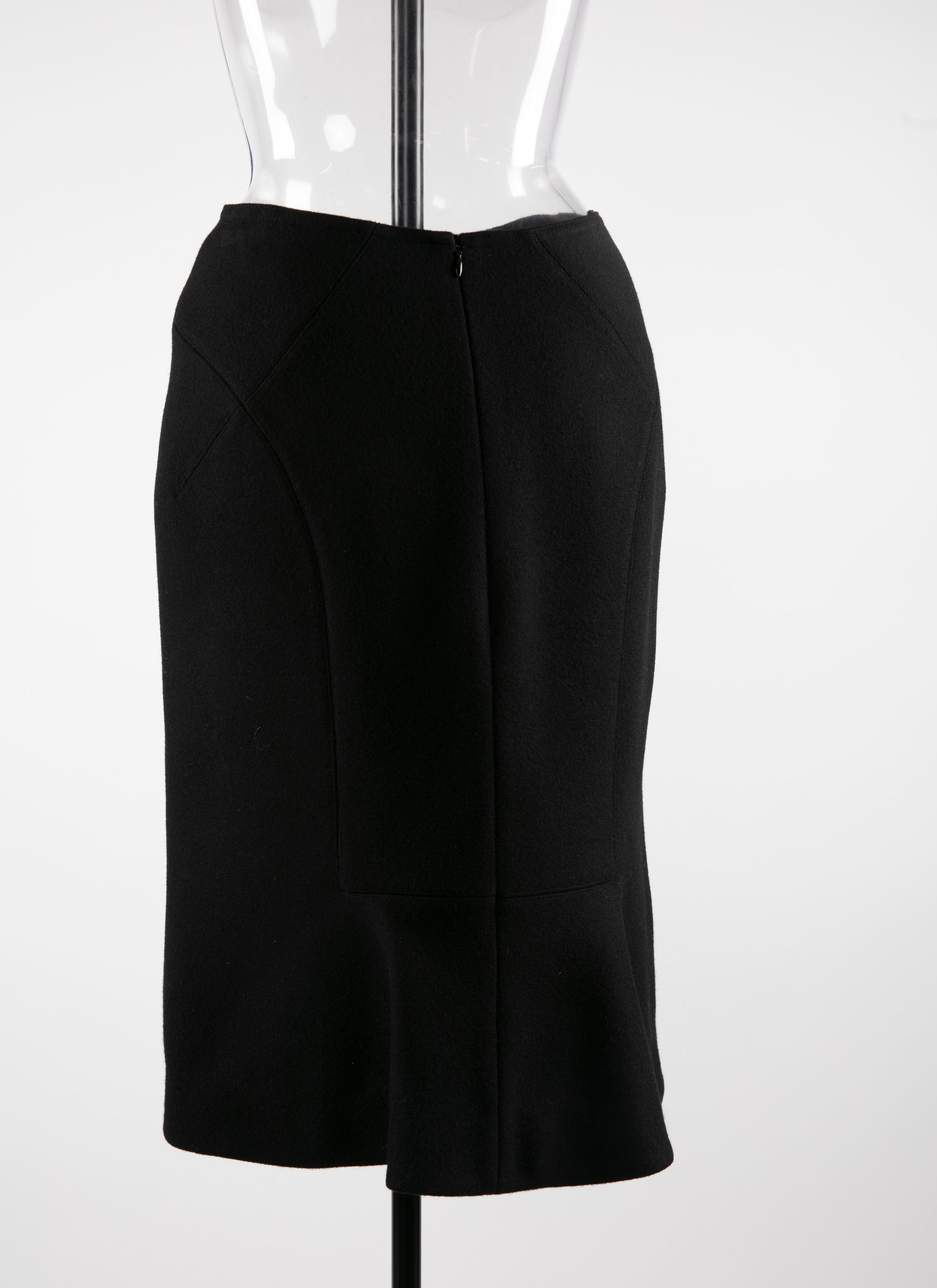 Honeycomb pencil skirt with seam detail - Intense Black