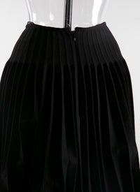 Short pleated skirt in wool - Black intense