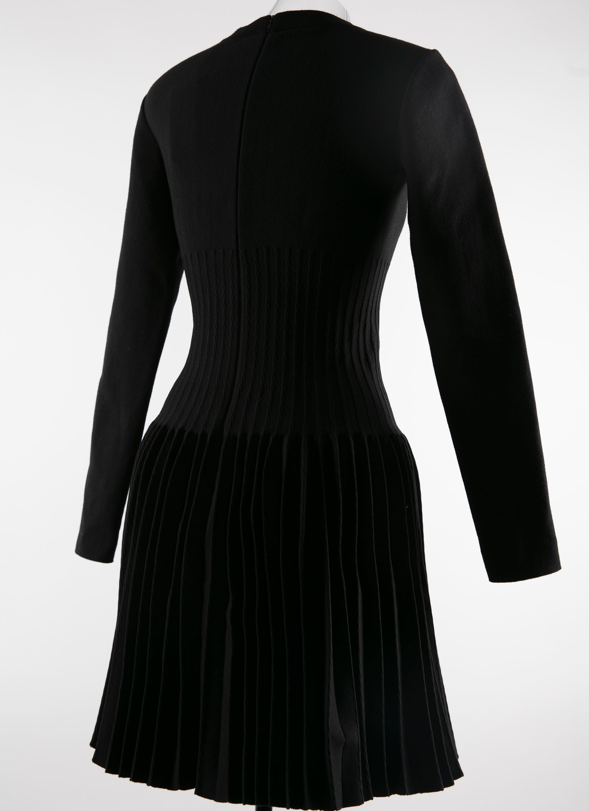 Robe courte sans manches en laine - Noir