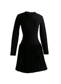 Robe courte sans manches en laine - Noir