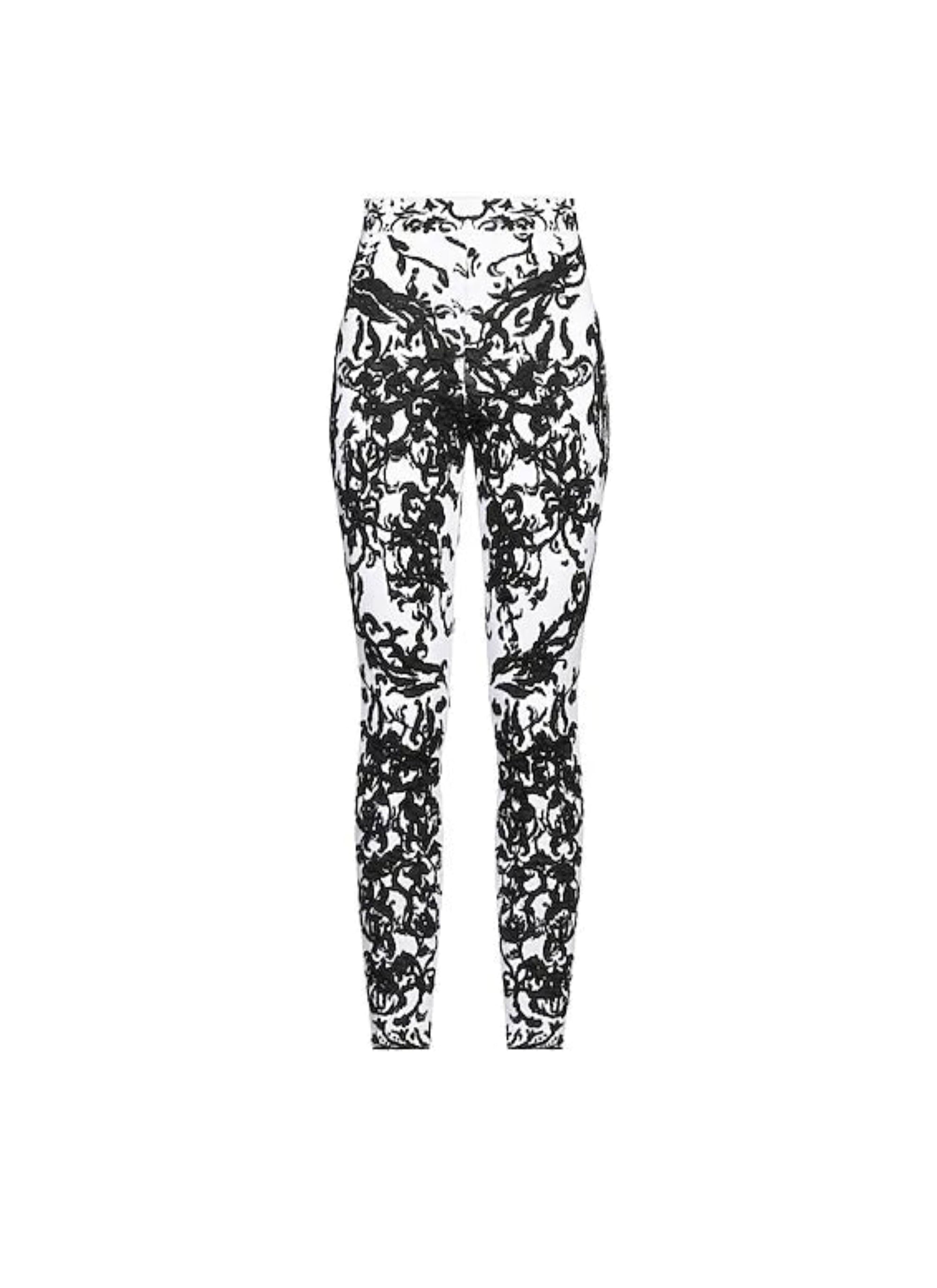 Legging Calli à motif baroque - Blanc & Noir
