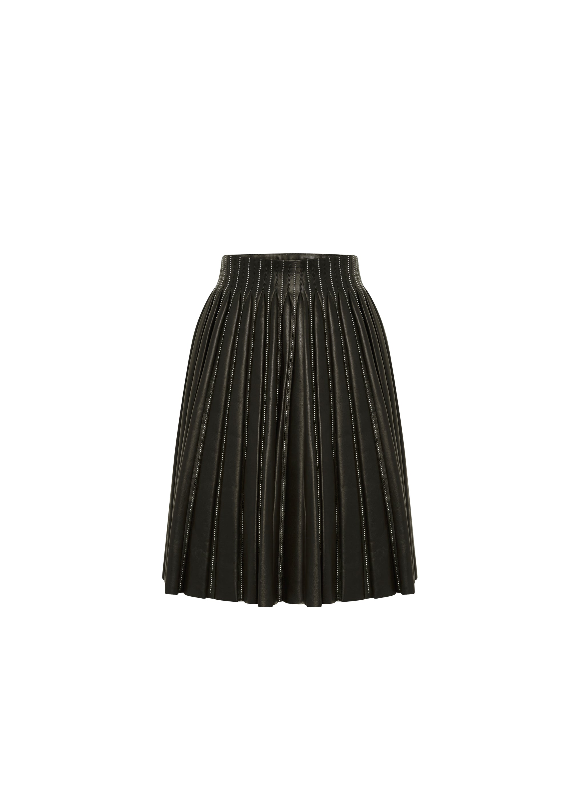 Jupe longue plongée en cuir - Noir