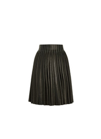 Jupe longue plongée en cuir - Noir
