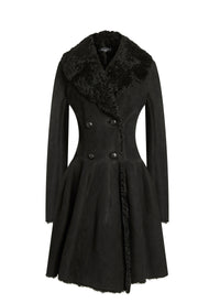 Manteau à col fourrure - Noir