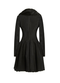 Manteau à col fourrure - Noir
