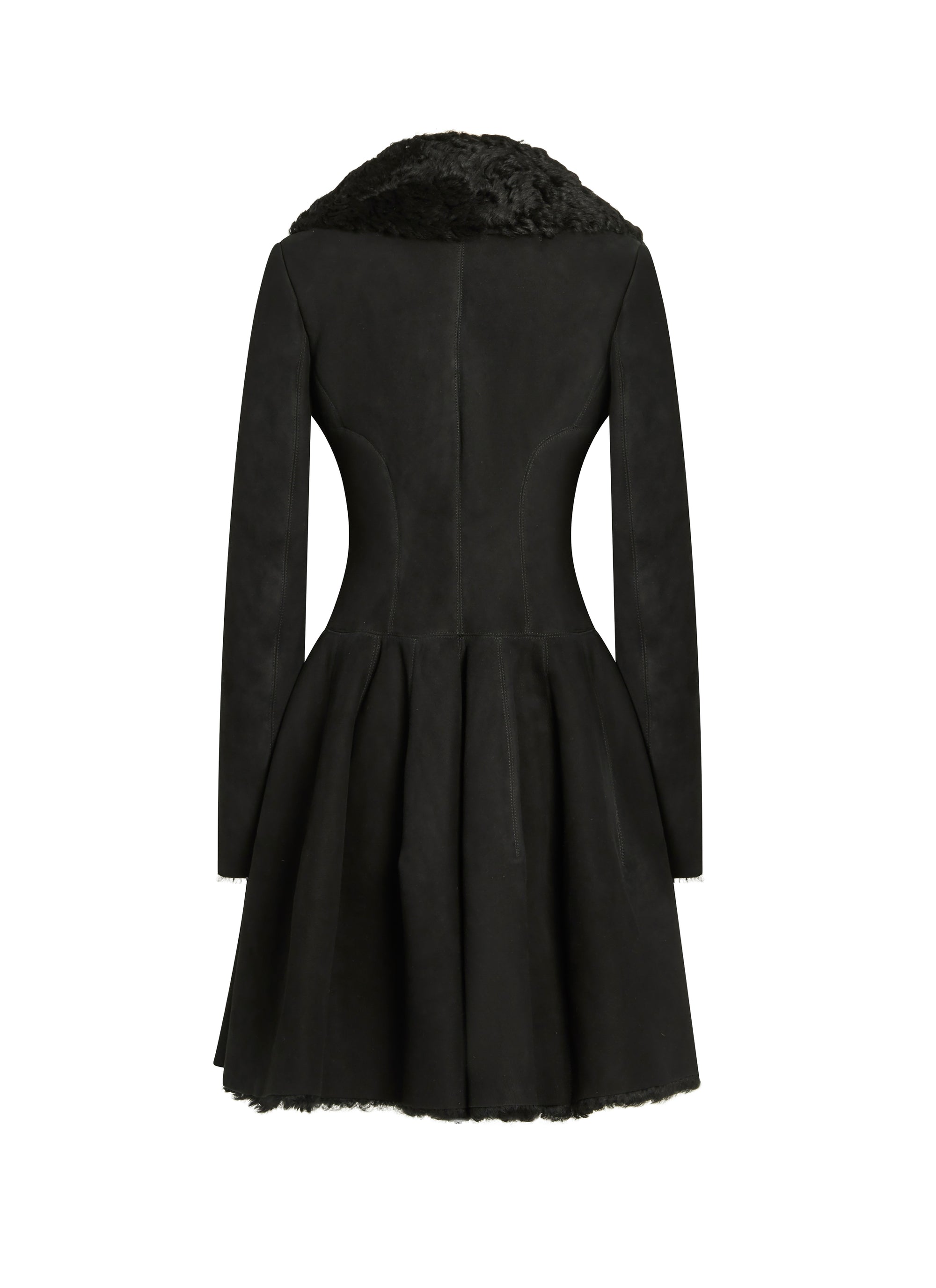 Manteau à col fourrure - Noir
