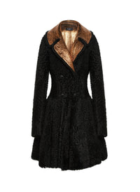 Leather skirt coat - Black & Gold
