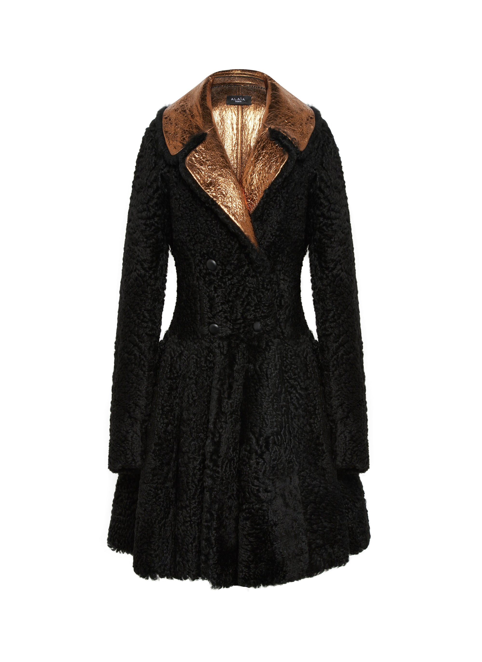 Leather skirt coat - Black & Gold
