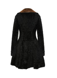 Leather skirt coat - Black & Gold