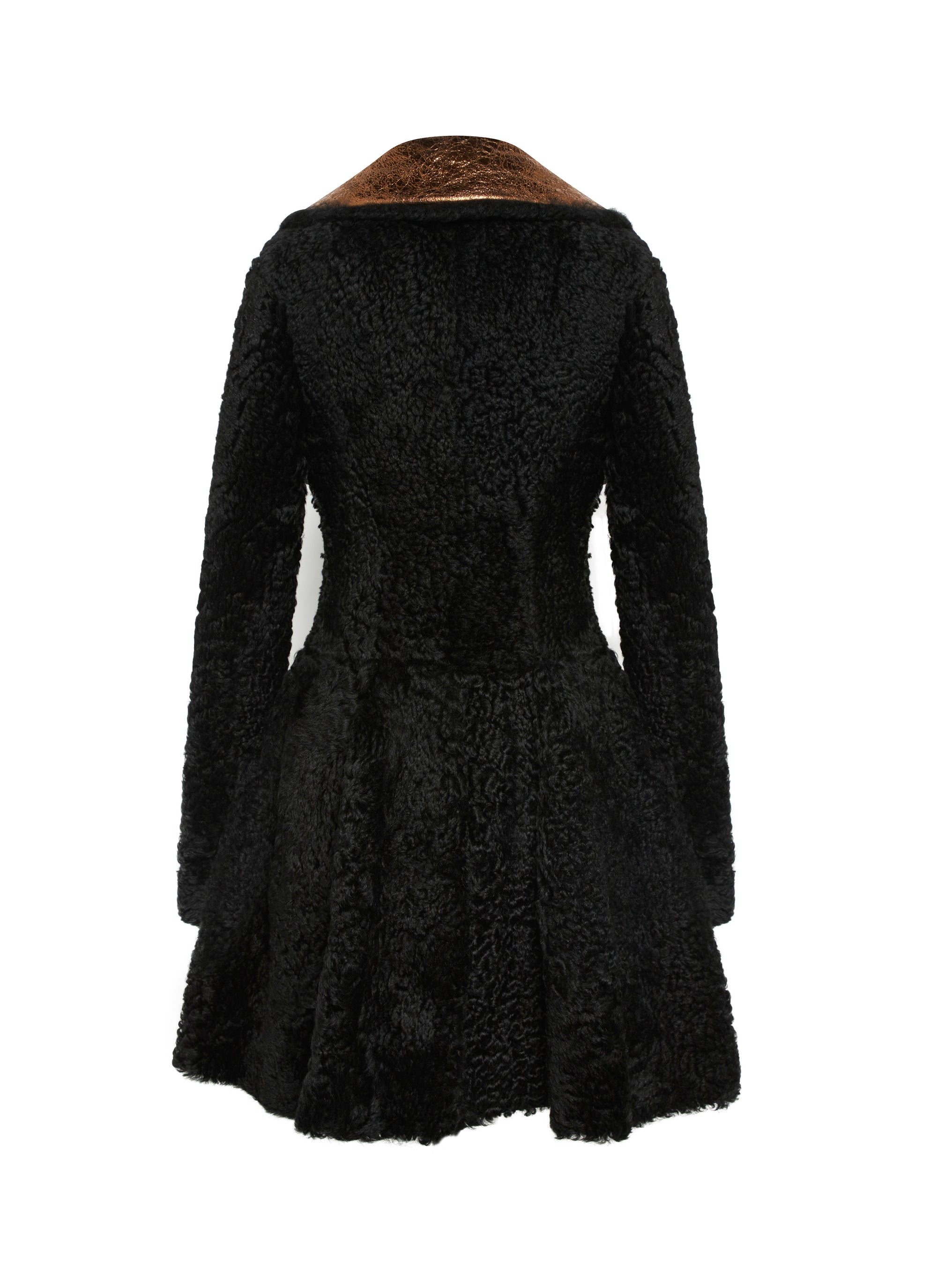 Leather skirt coat - Black & Gold